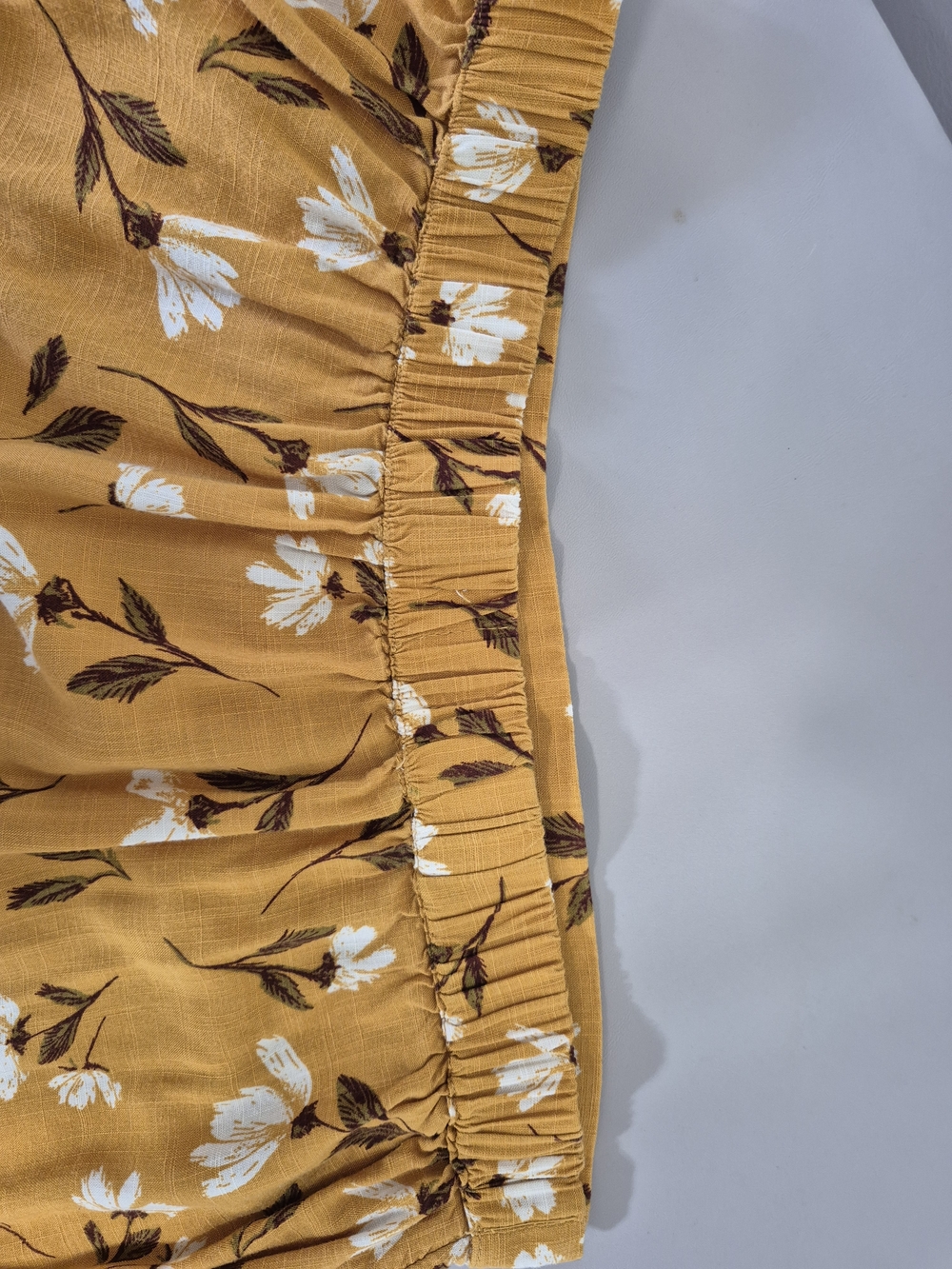 Sonoma Mustard Floral Wrap Maxi Skirt Small Slit Ruffle Hem Boho Flowy - Picture 3 of 7